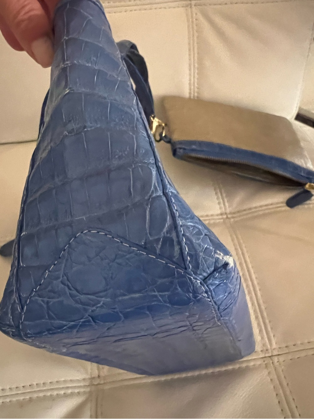 Nancy Gonzalez Blue Sapphire Crocodile Bag 2PC set Wallet Authentic - Picture 9 of 13